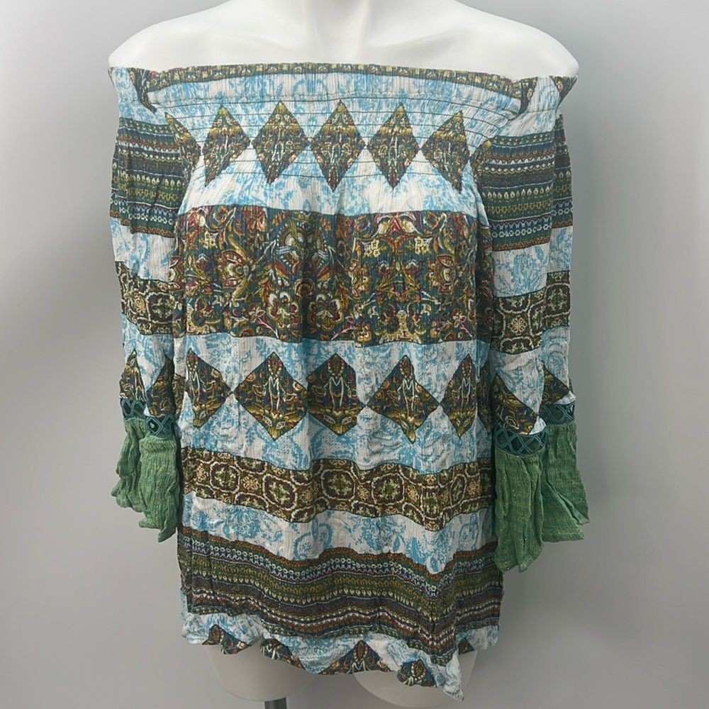 Farmers Market boho off the shoulder top XL